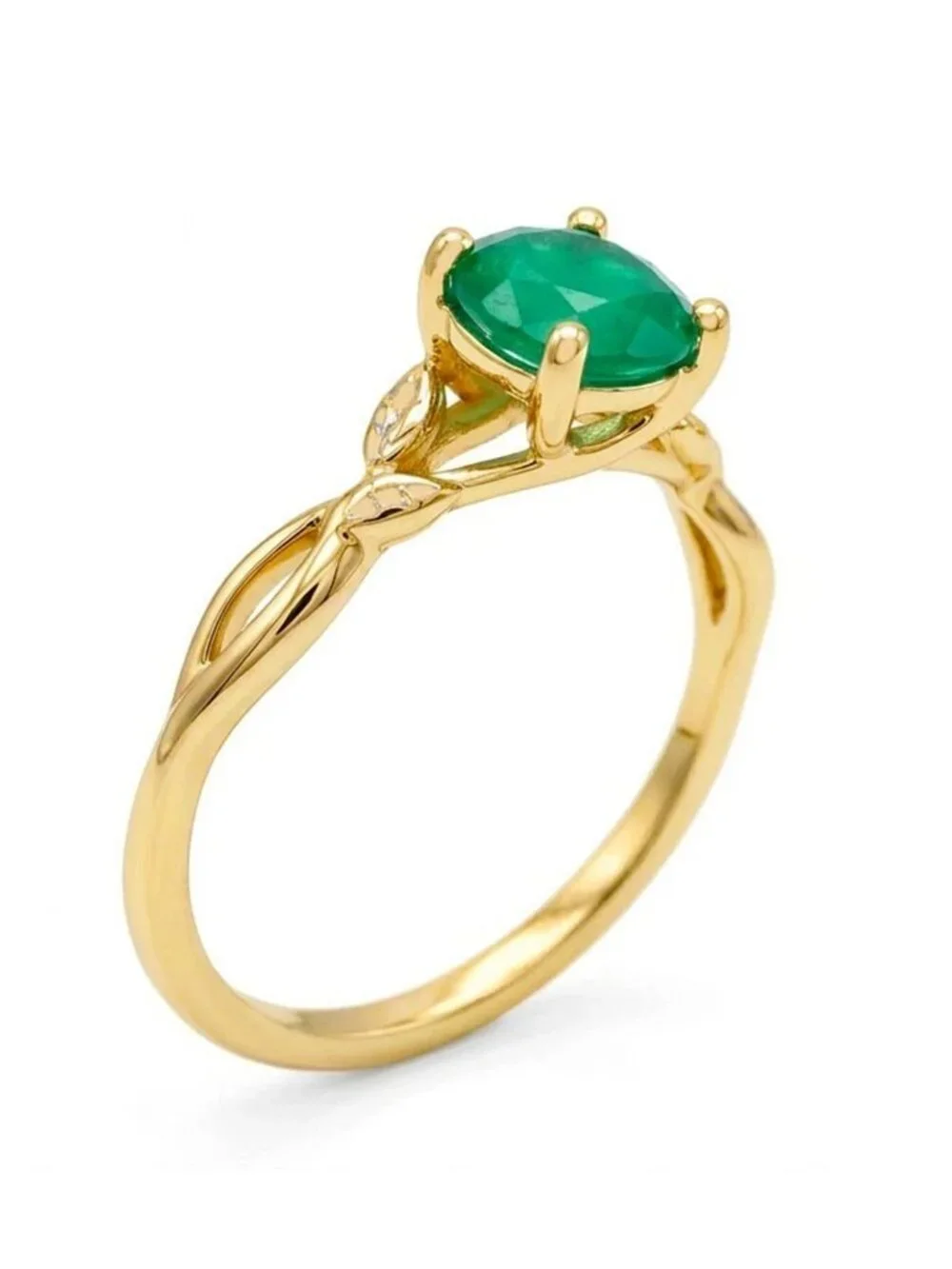 Genuine 1.95 Cts Emerald Ring 10k Solid Yellow Gold
